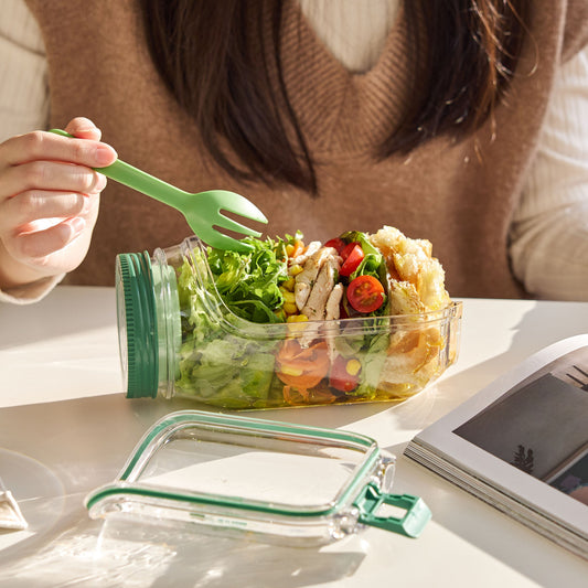 Portable Salad Jar with Side Opening
