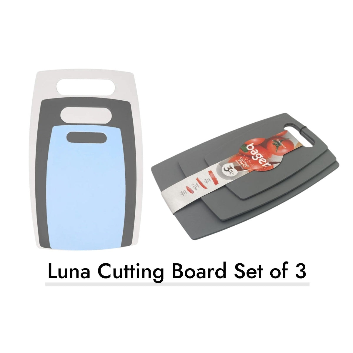Luna Plastic Cutting Boards Set of 3