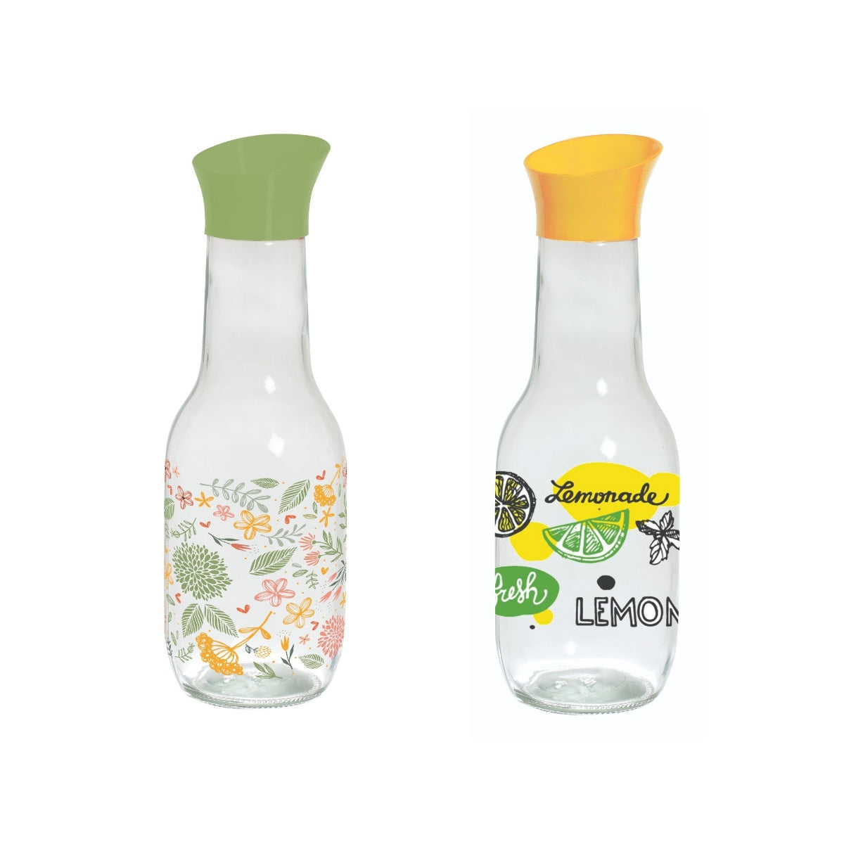 Glass Decorated Carafe Bottle 1 L