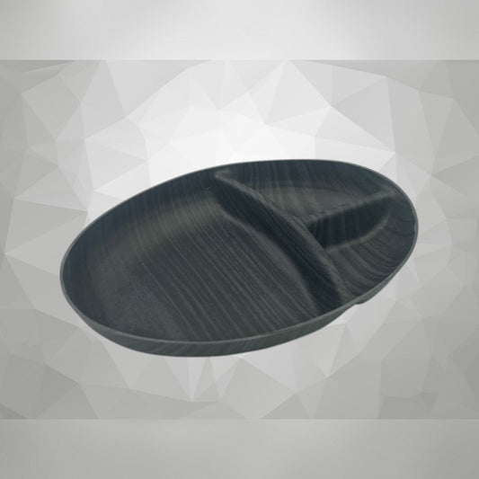 Black Wood Color 3 Compartments Snack Bowl