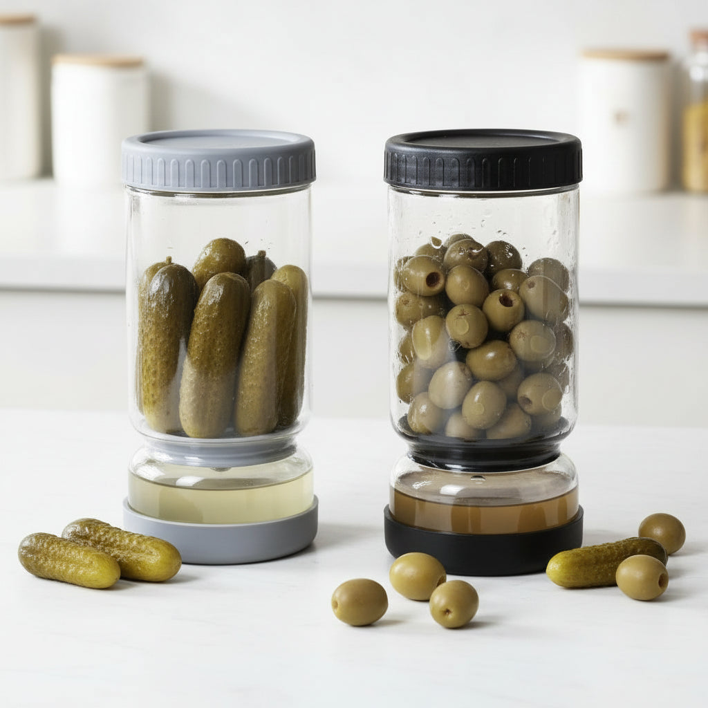 Dosthoff Slim Clear Glass Olive Pickle Preservation Jar