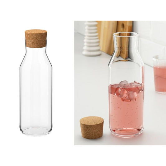 High Quality Borosilicate Glass 1 L Bottle with Cork Cover