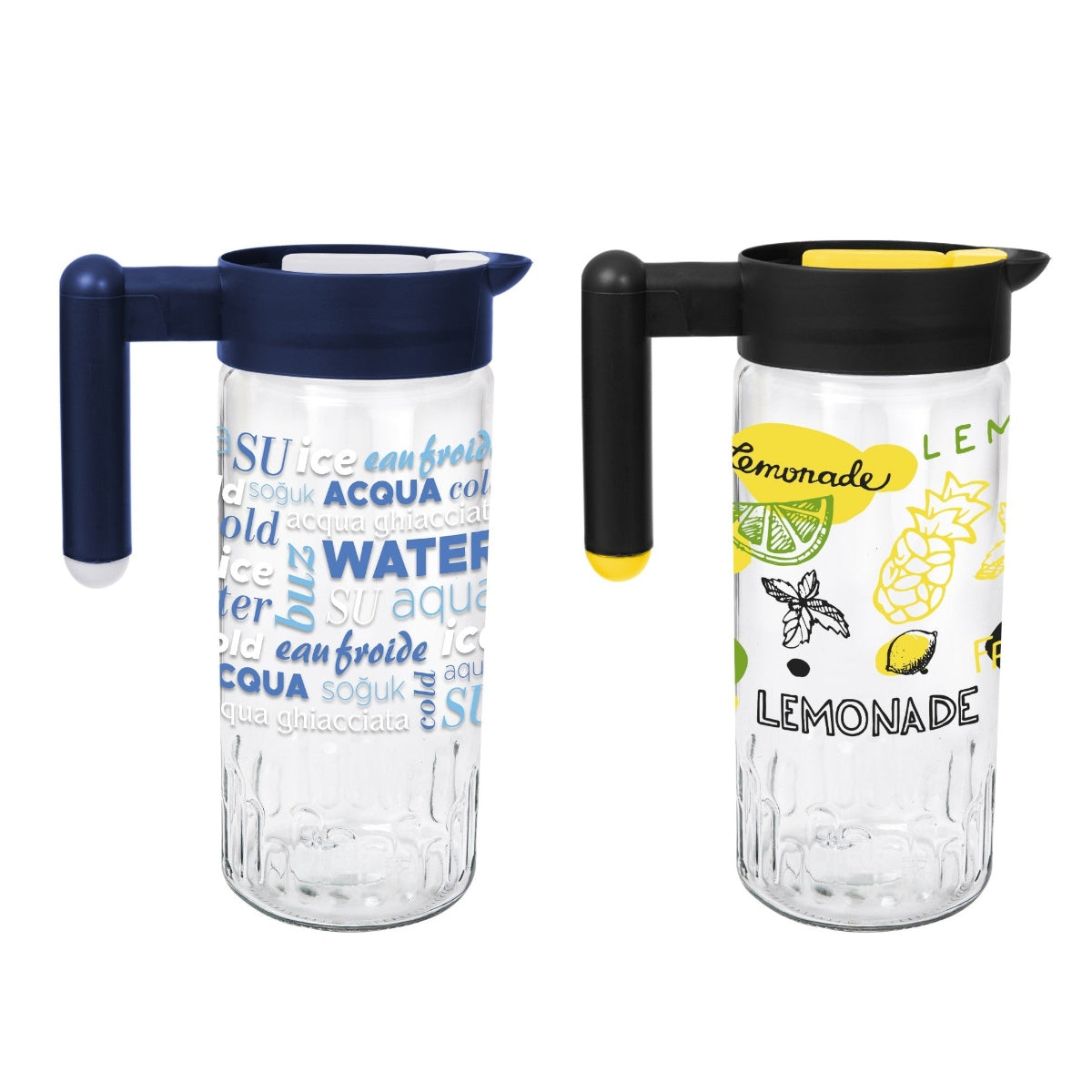 Decorated Glass Jar with Rotating Lid 1.46L