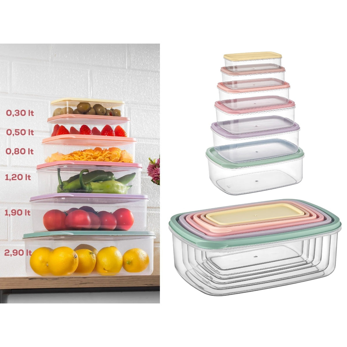 Set of 6 Nesting Food Savers