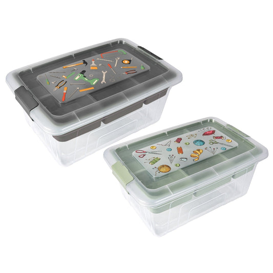 Decorated Divided Storage Box 5.7 L