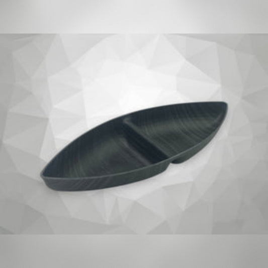 Black Wood Color 2 Compartments Snack Bowl