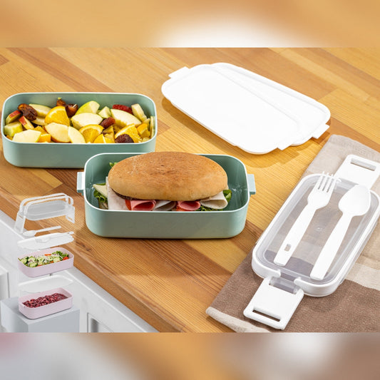 Lunch Box Kat Kat 2 Layers with Cutlery