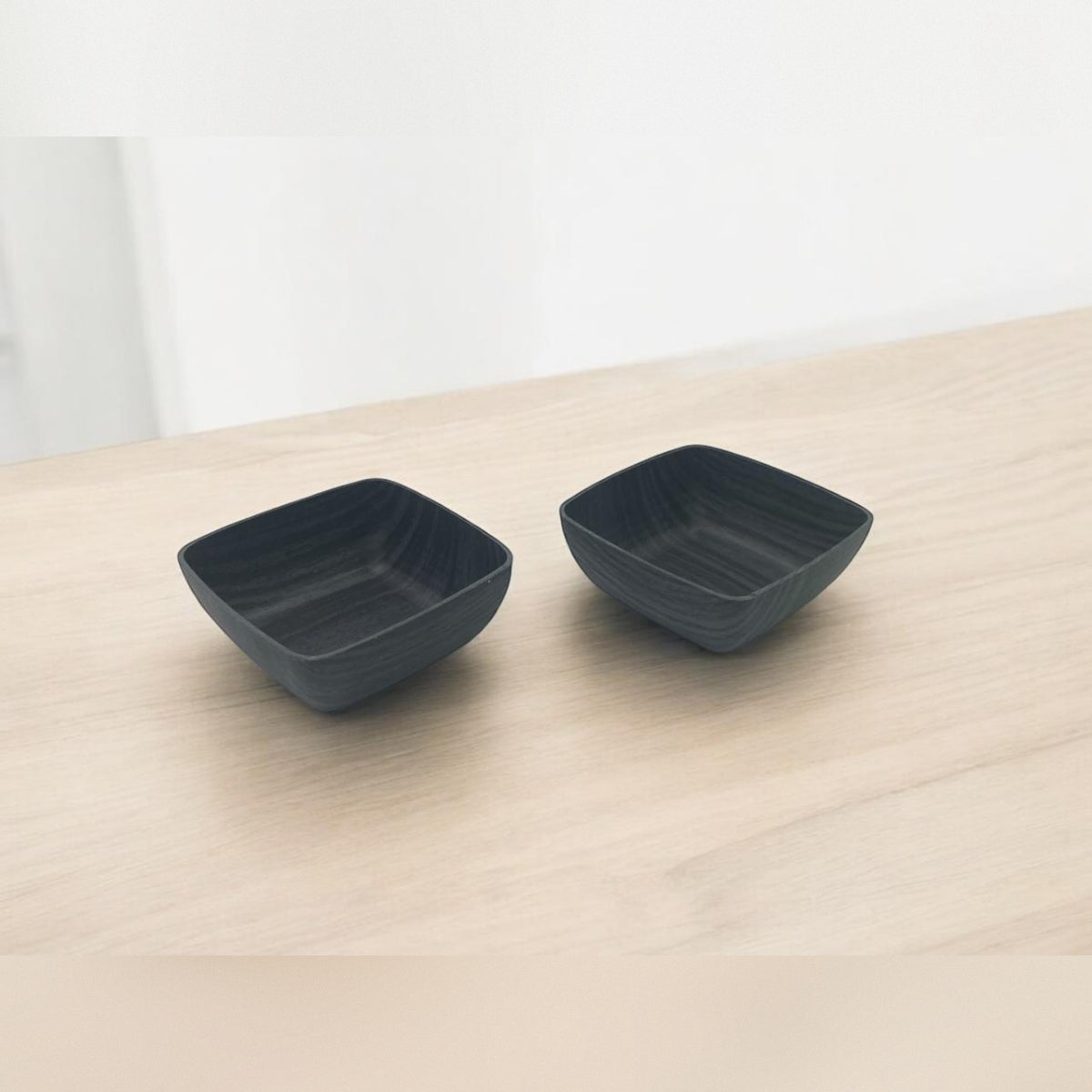 Black Wood Color Square Snack Bowl