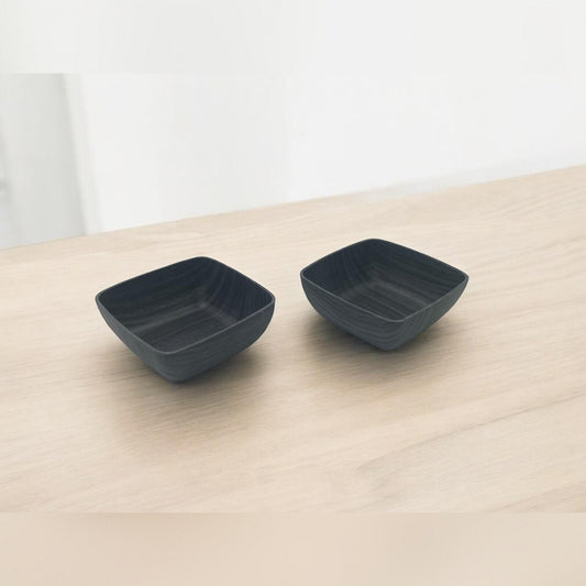 Black Wood Color Square Snack Bowl