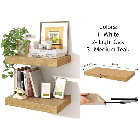 Floating Wooden Shelf 40 cm with Large Profile