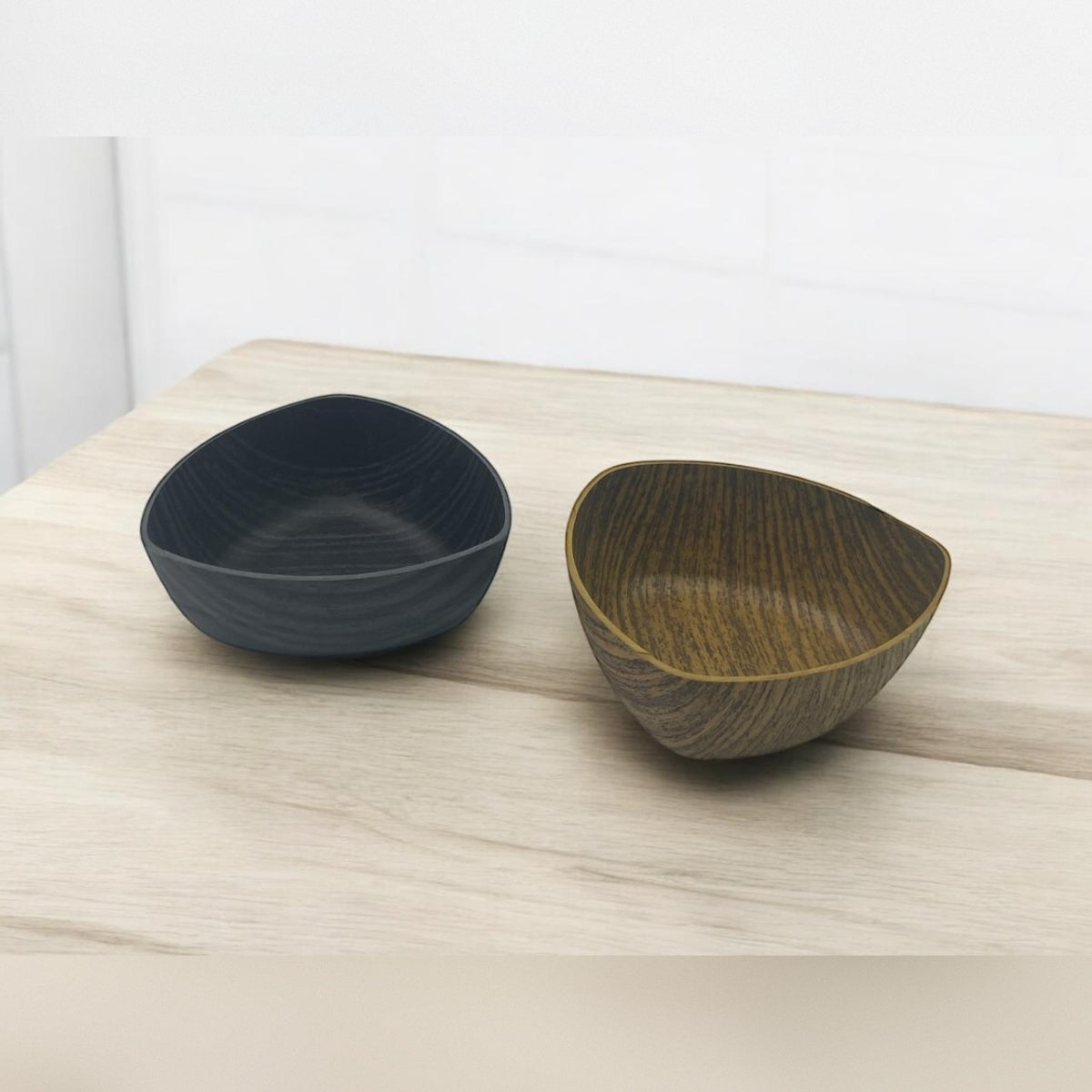 Black Wood Color Triangle Snack Bowl