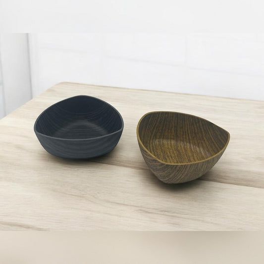Black Wood Color Triangle Snack Bowl