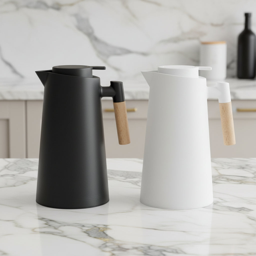 Dosthoff Modern Insulated Carafe Natural Wood Handle 1L