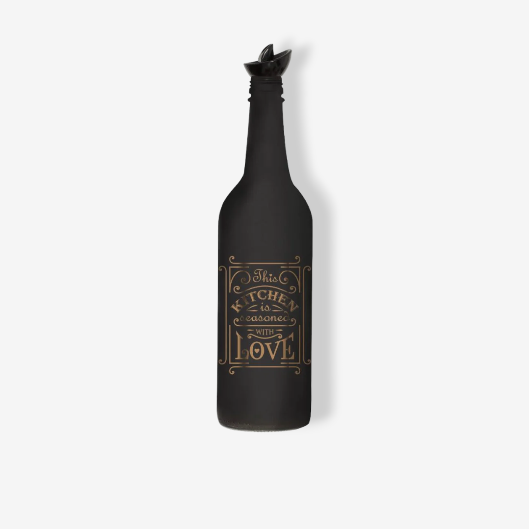 Black Decorated Oil Bottle 750 ml - Lunaz Shop