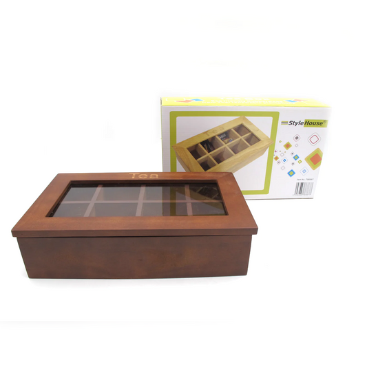8 Compartments wooden tea box - Lunaz Shop