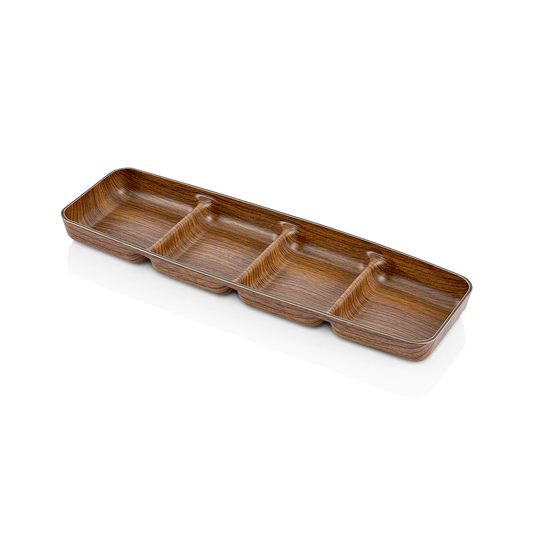 X Large Snack Dish With Wooden Finish - Lunaz Shop