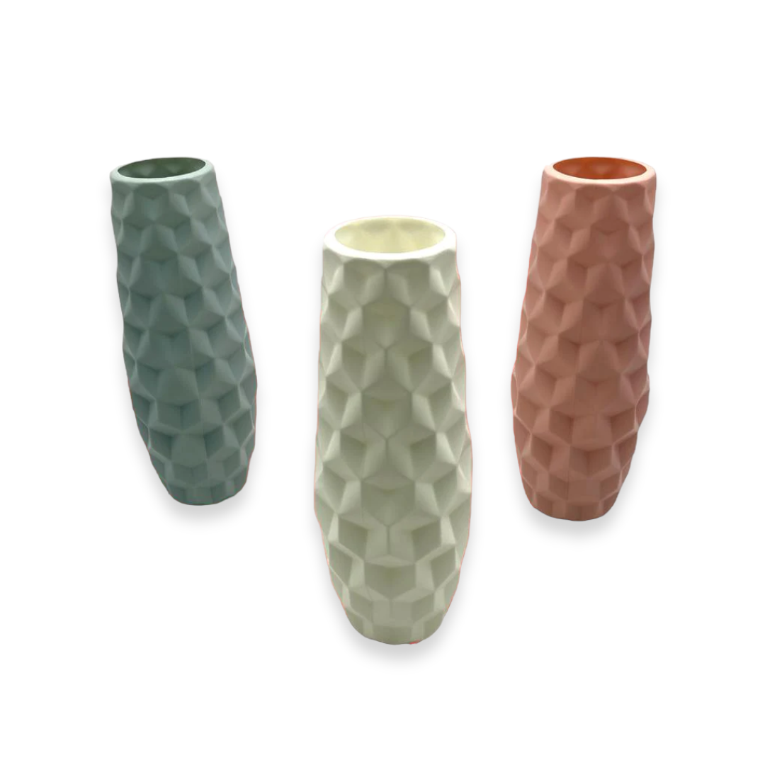Plastic Vase Ceramic Look Long 27 cm - Lunaz Shop