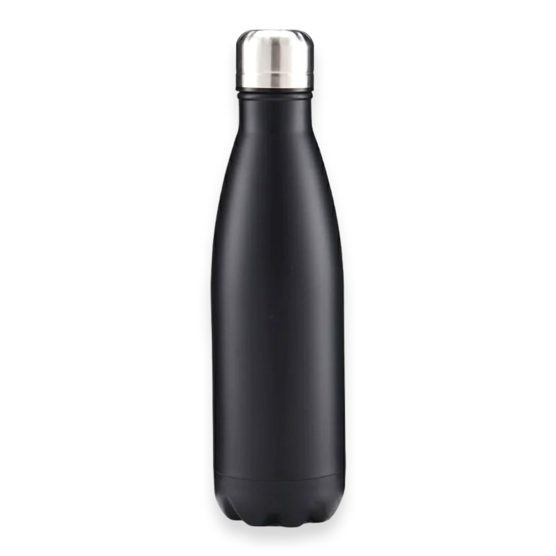 Black Stainless Steel Vacuum Water Bottle 500ml - Lunaz Shop