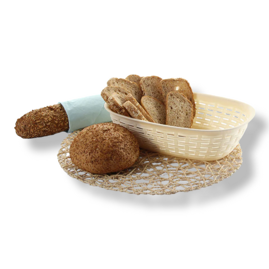Small Plastic Rattan Bread Basket - Lunaz Shop