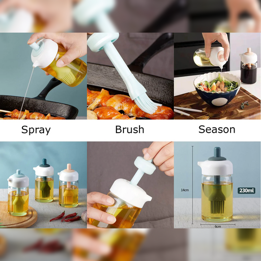 Glass Oil Sprayer with Silicone Brush - Lunaz Shop