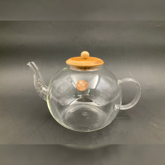 Borosilicate Glass Tea Pot Wood cover 1500 ml - Lunaz Shop