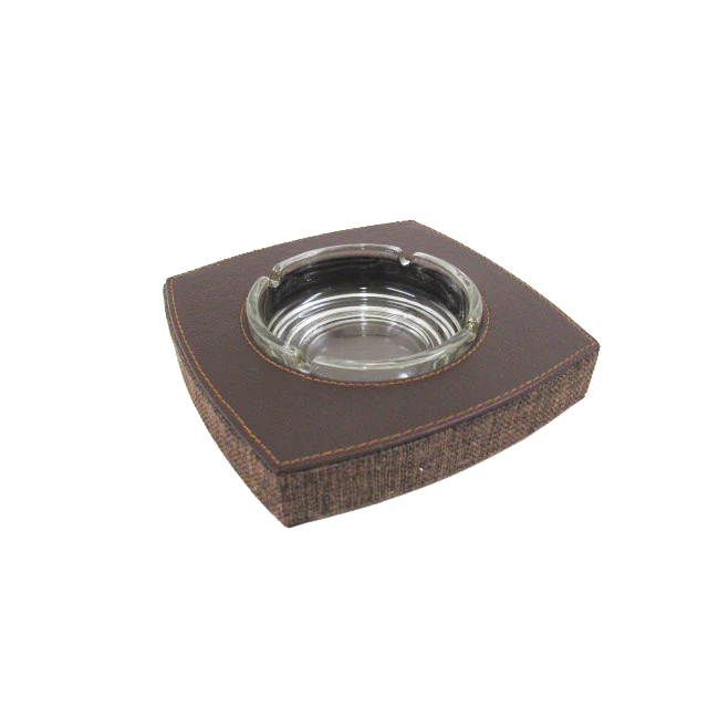 Square Leather with Fabric Ash Tray - Lunaz Shop
