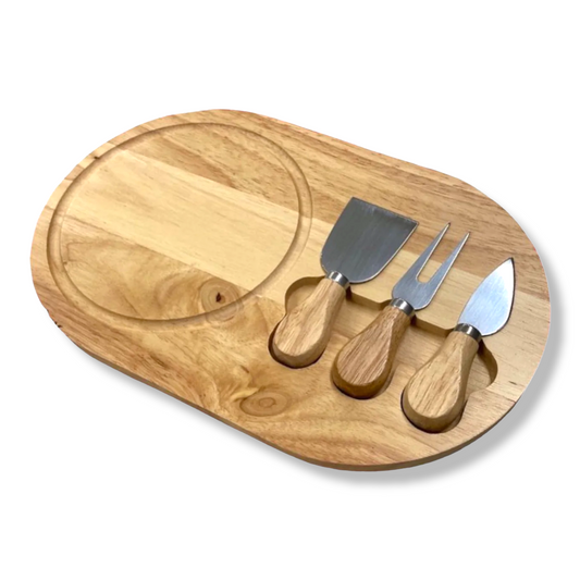 3 Pieces Cheese Serving Utensils with Board - Lunaz Shop