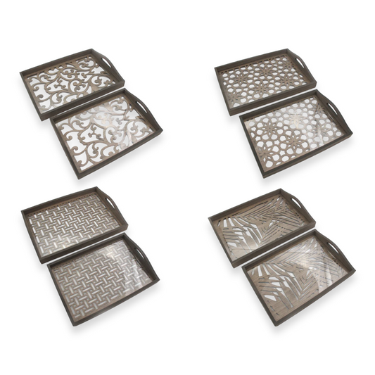 Set of 2 engraved wooden trays - Lunaz Shop