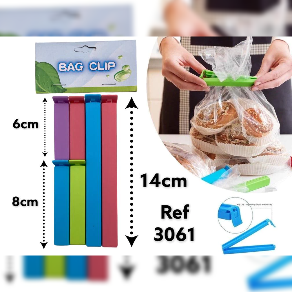 Colored Plastic Bag Clip X6 - Lunaz Shop