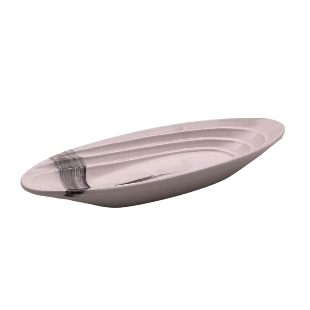 Ceramic Marble Color Long Oval Dish - Lunaz Shop