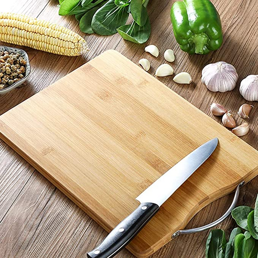 Bamboo Cutting Board with Stainless Steel Handle - Lunaz Shop
