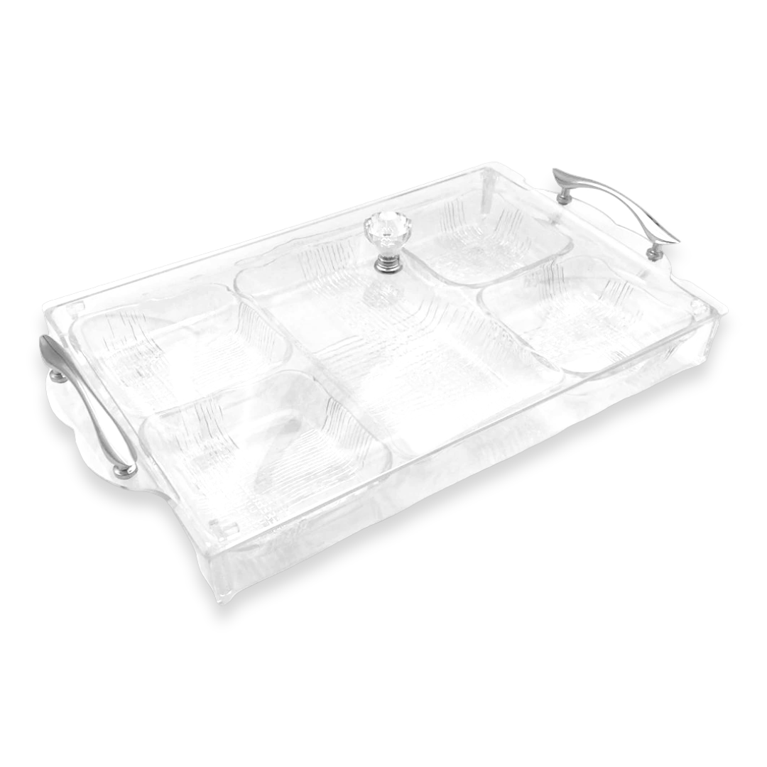 Divided Acrylic Sweet and Food Box - 5 compartments - Lunaz Shop