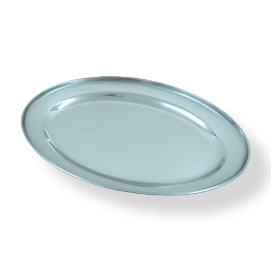 Thick oval stainless steel dish - Lunaz Shop