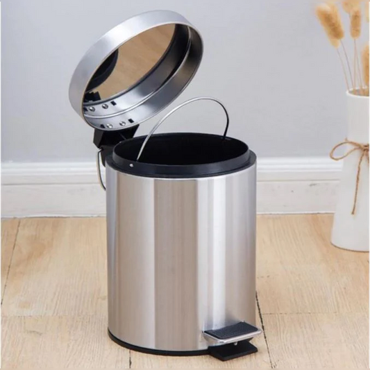 Stainless Steel Dustbin with pedal 5 Lt - Lunaz Shop