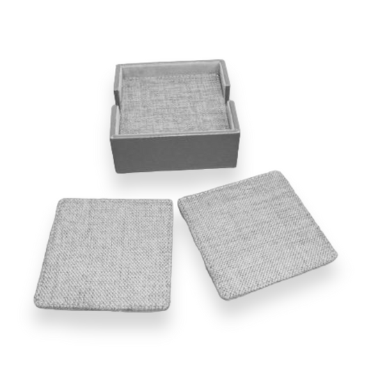 Squared Leather with Fabric Coasters - Lunaz Shop