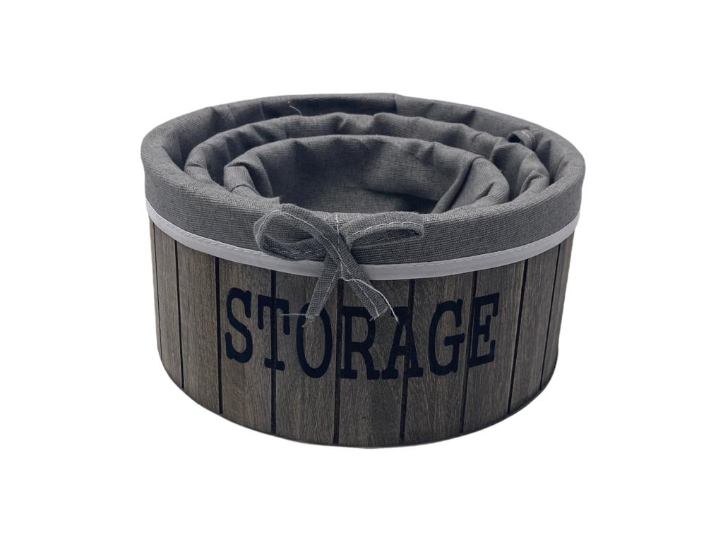 Round Wooden Storage Basket Set of 3 - Lunaz Shop