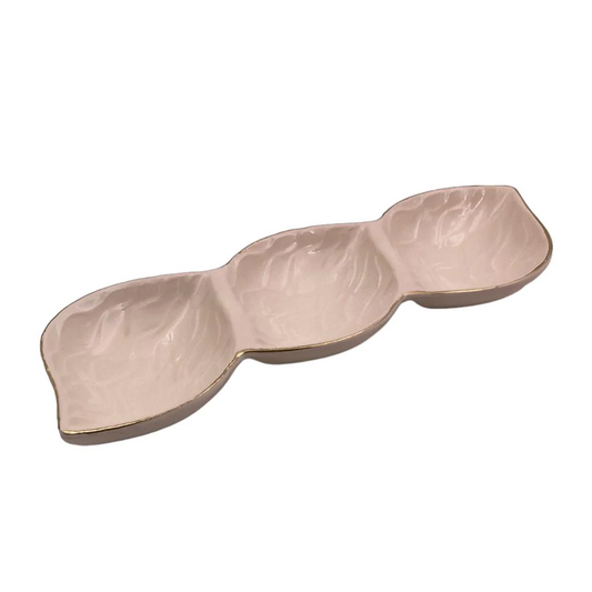 Ceramic 3 Compartments Long Plate - Lunaz Shop