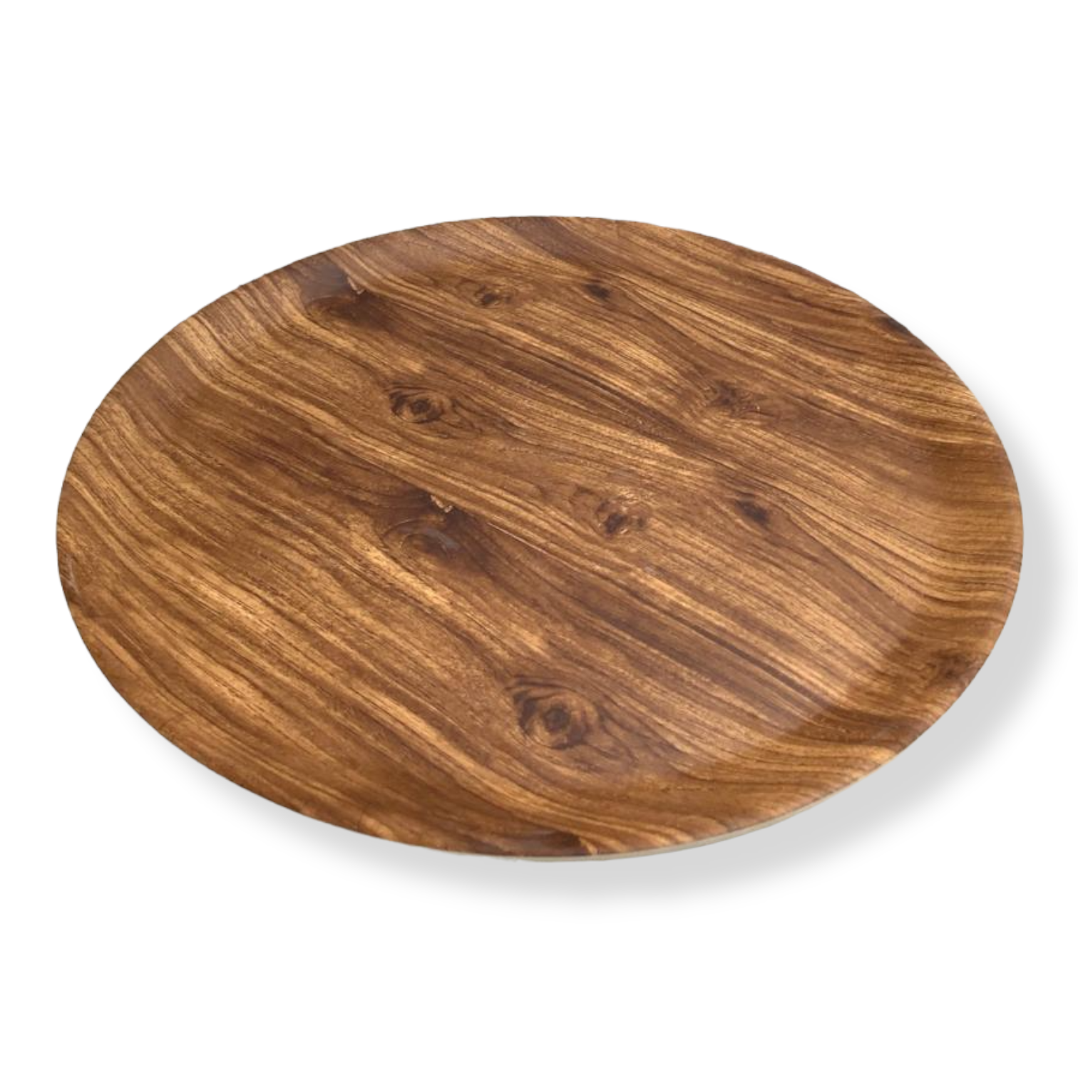 Wooden Design Round Melamine Tray 14" - Lunaz Shop