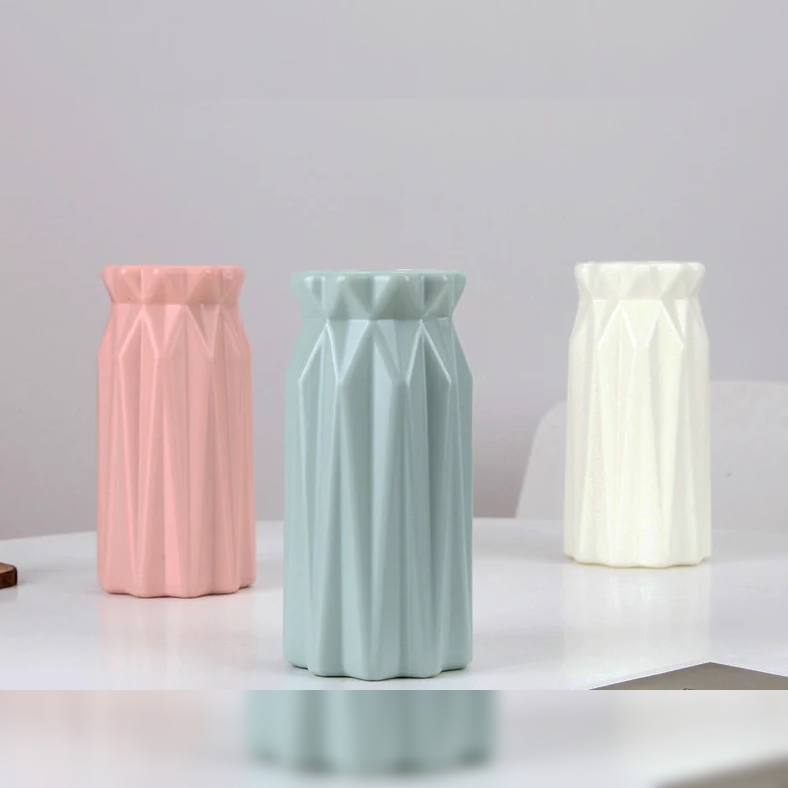 Plastic Vase Ceramic Look 18 cm - Lunaz Shop