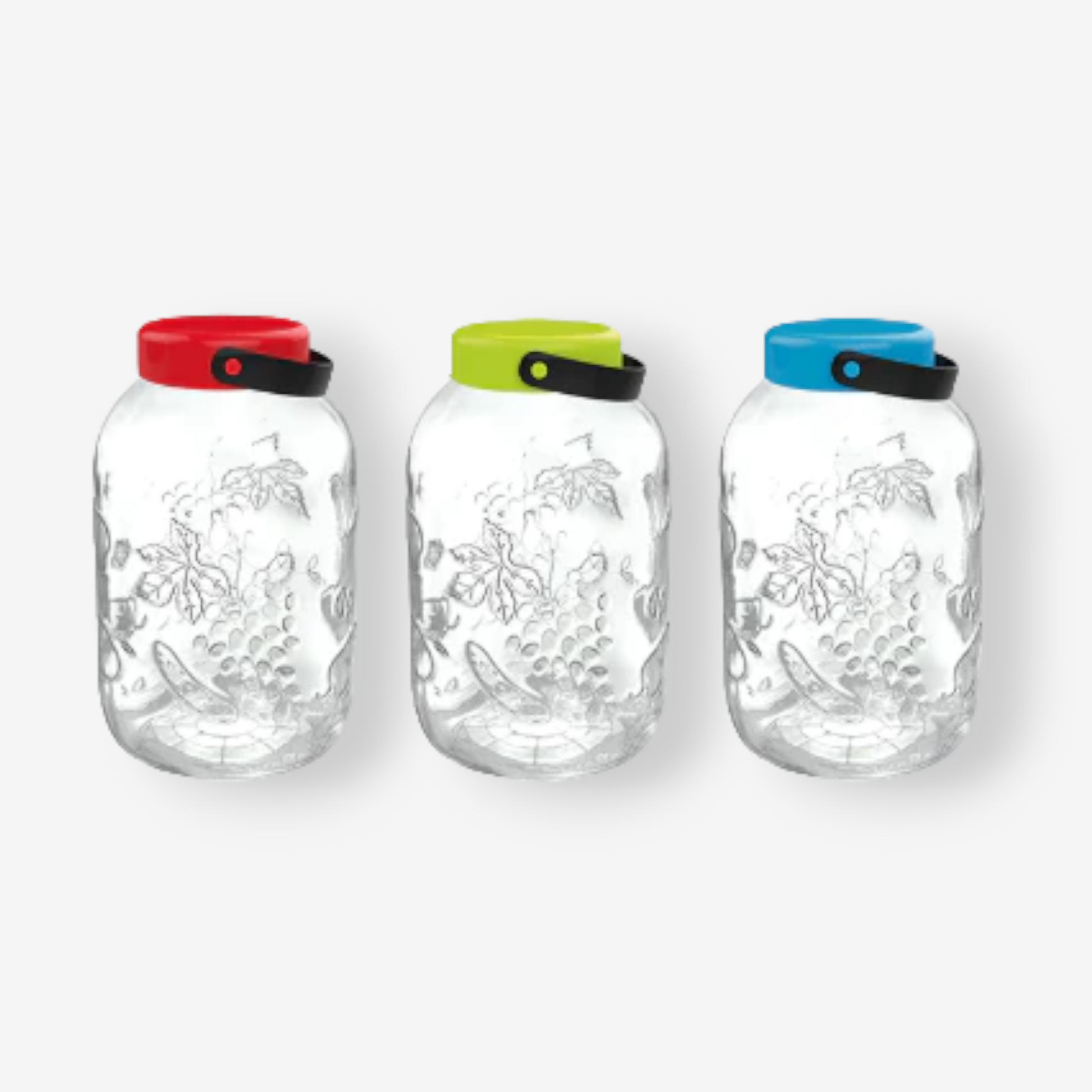 Storage Glass Jar with Plastic Lid and Handle, 3lt - Lunaz Shop
