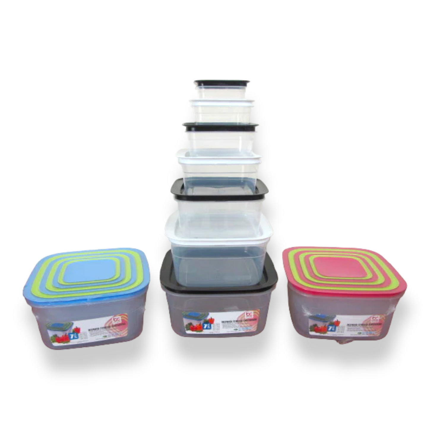 Squared Storage Container Set of 7 - Lunaz Shop