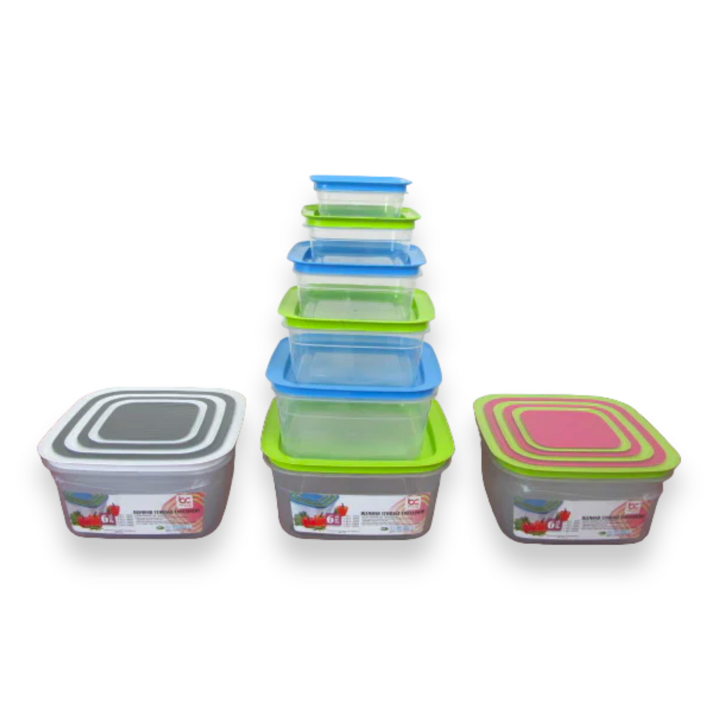 Squared Storage Container Set of 6 - Lunaz Shop