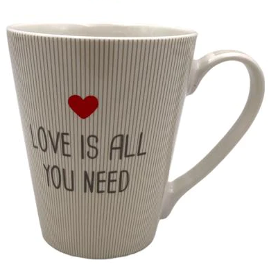 Long Porcelain Mug with Mini Heart Design - Lunaz Shop