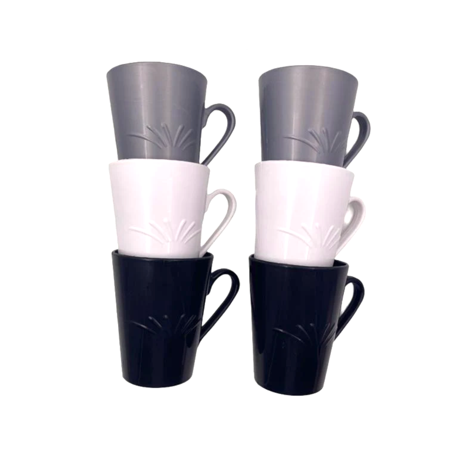 Plastic Colored Mugs X6. - Lunaz Shop