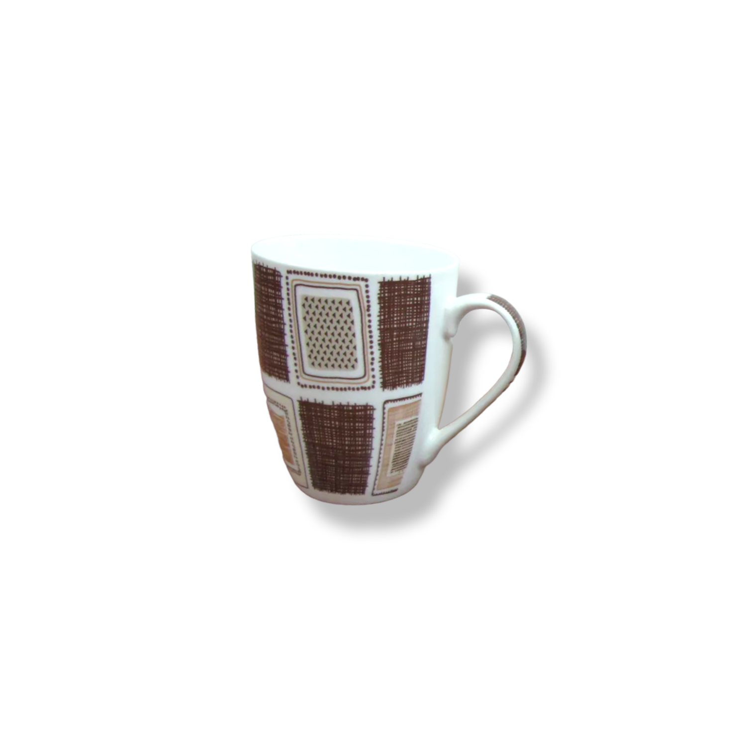 Brown Squares Design Porcelain Mug - Lunaz Shop