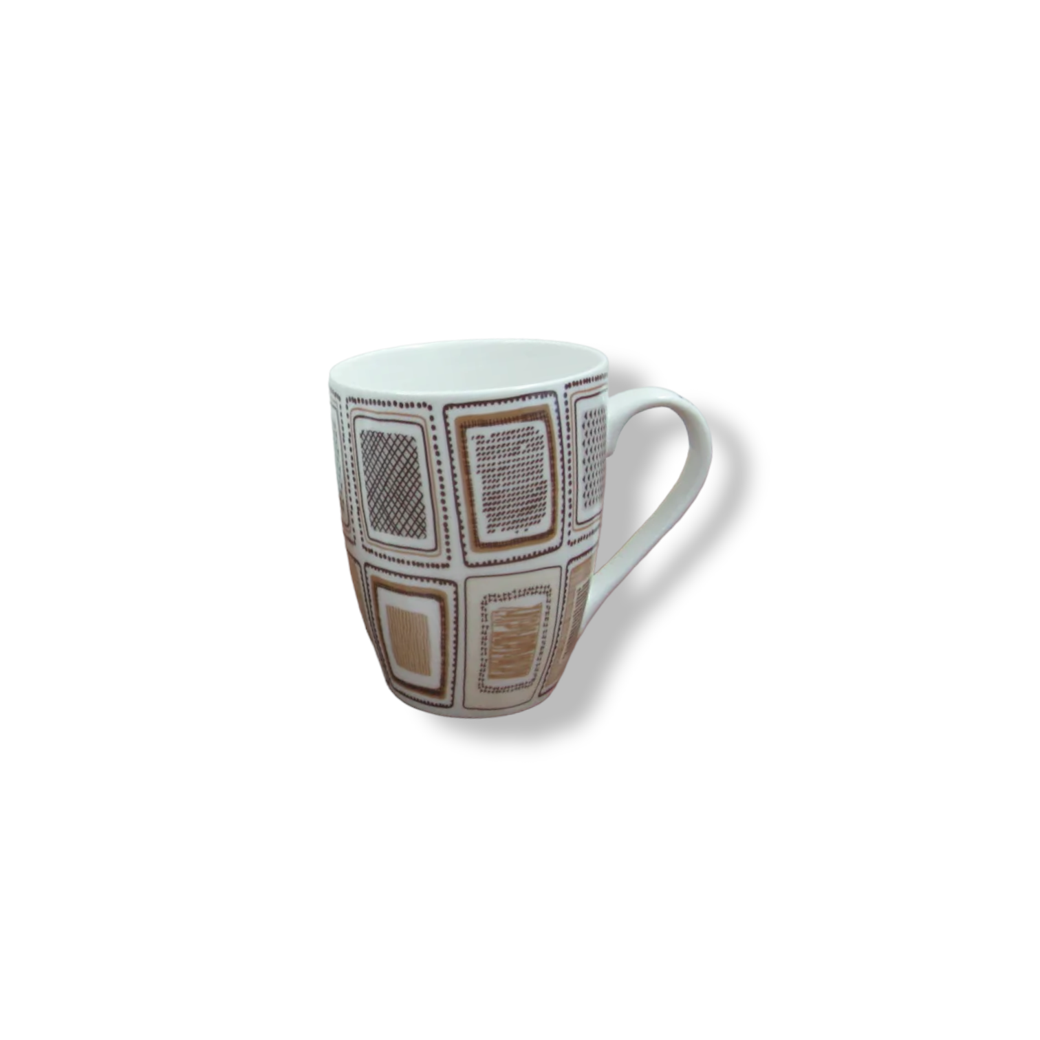 Brown Squares Design Porcelain Mug - Lunaz Shop