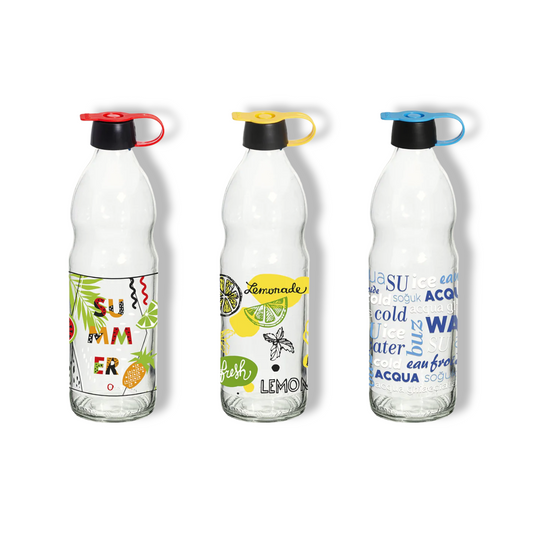 Glass Decorated Bottle 1 L - Lunaz Shop