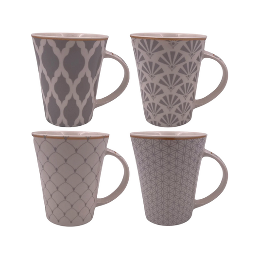 Porcelain Mug Gray Design with Rim - Lunaz Shop