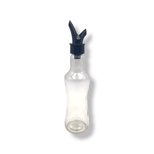 Slim glass oil bottle with label 250 ml - Lunaz Shop