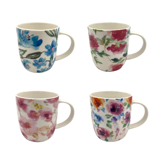 Wide Flowered Porcelain Mug - Lunaz Shop